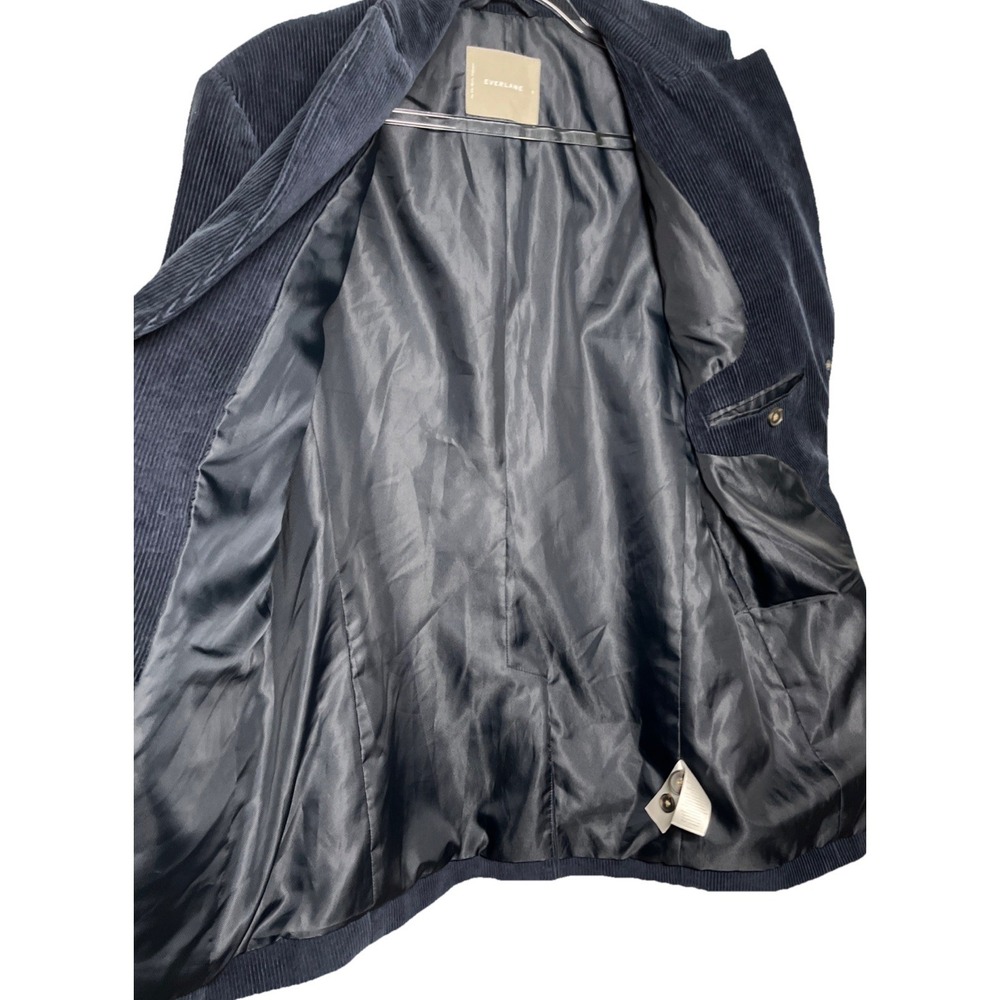 Everlane Womens Size 8 Navy Corduroy 80s Blazer Jacket Oversized Career - Picture 7 of 10